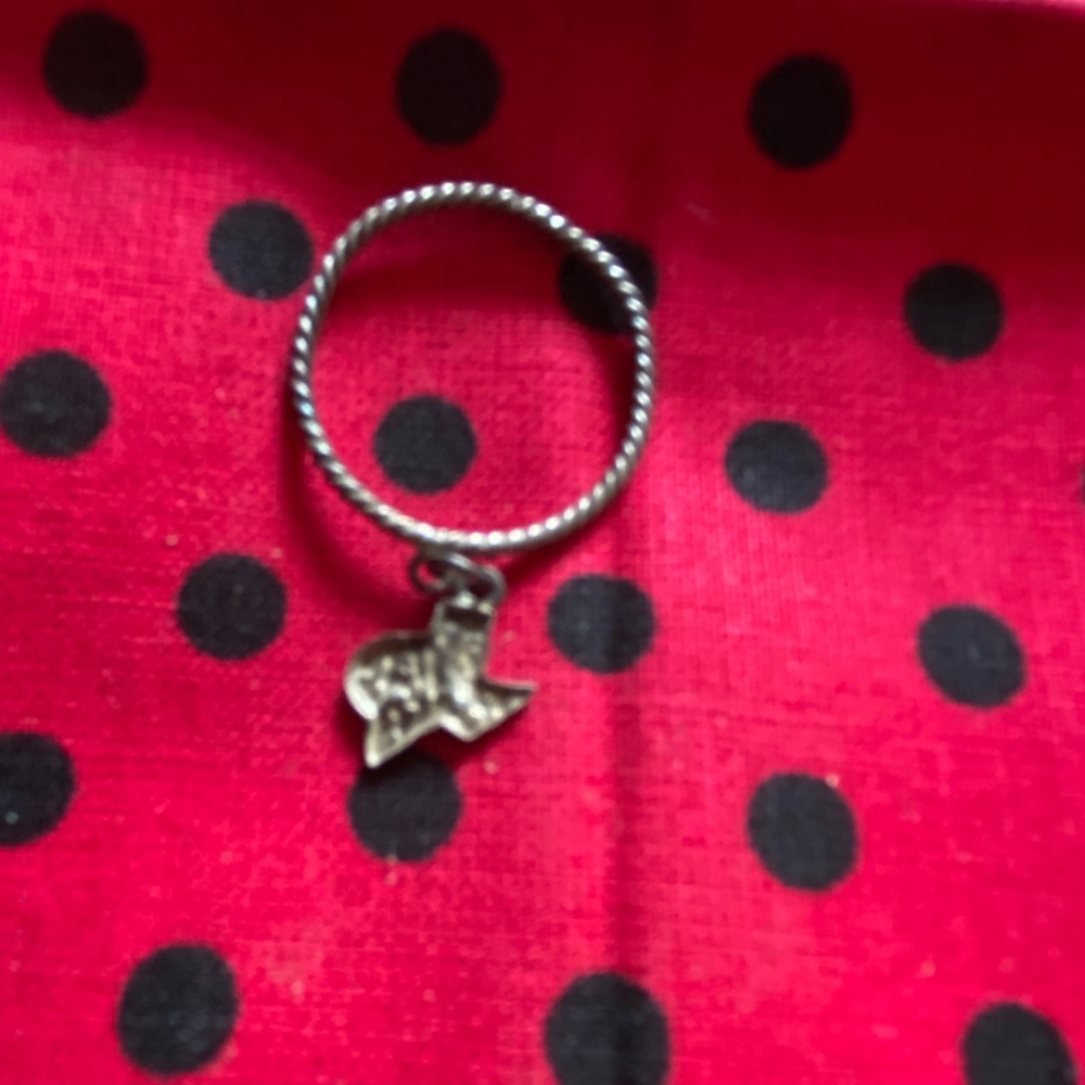 Vintage Silver Texas Dangle Ring - image 2
